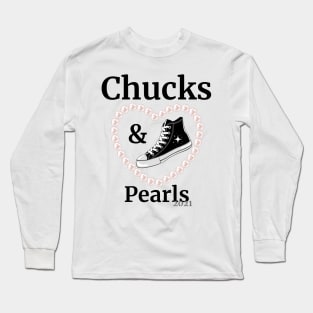 Chucks and Pearls 2021 Harris Biden Long Sleeve T-Shirt